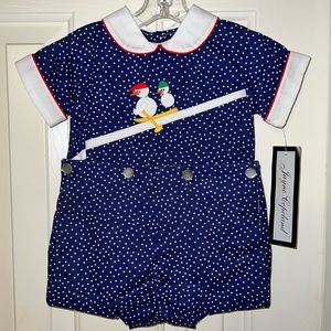 Jayne Copeland Snowman Romper NEW